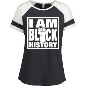 I Am Black History Proud African American Enza Ladies Jersey Colorblock Tee