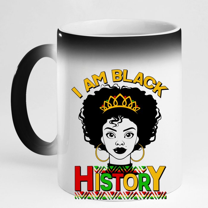 I Am Black History Royal Black Woman 11oz Black Color Changing Mug