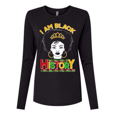 I Am Black History Royal Black Woman Womens Cotton Relaxed Long Sleeve T-Shirt