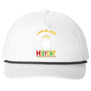 I Am Black History Royal Black Woman Snapback Five-Panel Rope Hat