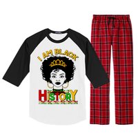 I Am Black History Royal Black Woman Raglan Sleeve Pajama Set