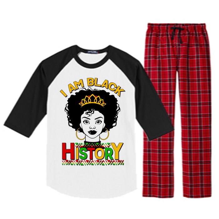 I Am Black History Royal Black Woman Raglan Sleeve Pajama Set