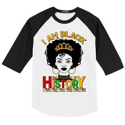 I Am Black History Royal Black Woman Baseball Sleeve Shirt