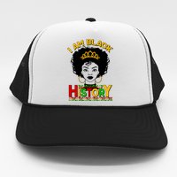 I Am Black History Royal Black Woman Trucker Hat