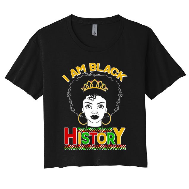 I Am Black History Royal Black Woman Crop Top