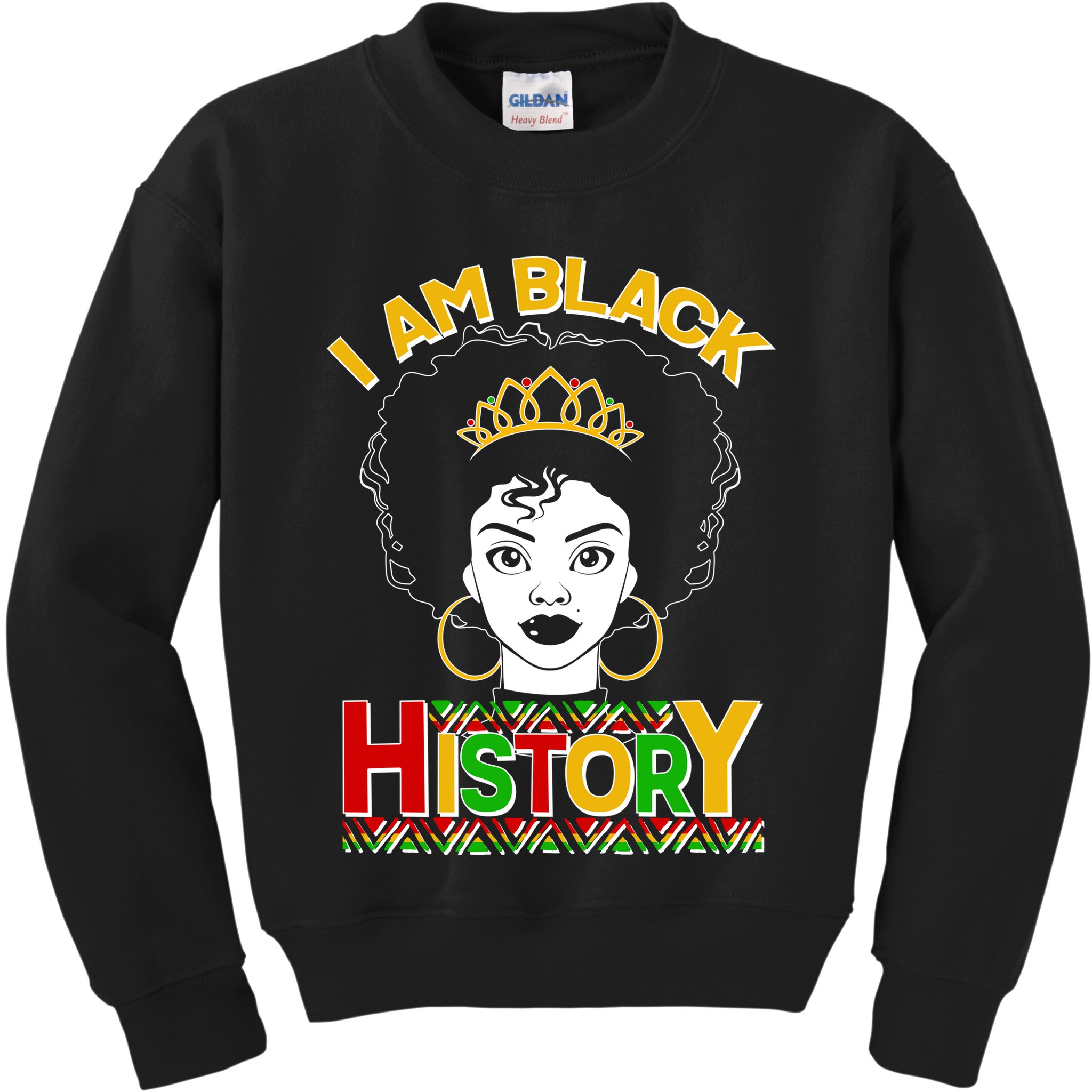 I Am Black History Royal Black Woman Kids Sweatshirt