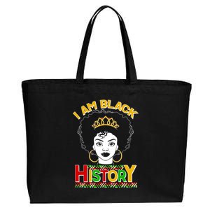 I Am Black History Royal Black Woman Cotton Canvas Jumbo Tote