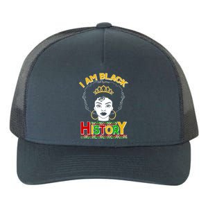 I Am Black History Royal Black Woman Yupoong Adult 5-Panel Trucker Hat