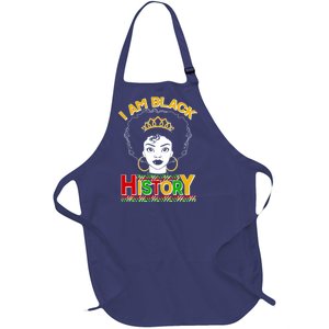 I Am Black History Royal Black Woman Full-Length Apron With Pockets