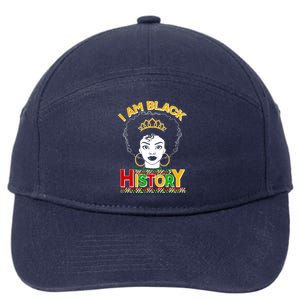 I Am Black History Royal Black Woman 7-Panel Snapback Hat