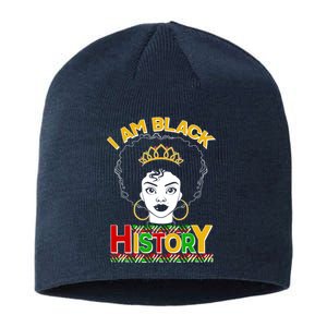 I Am Black History Royal Black Woman Sustainable Beanie