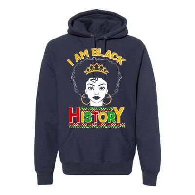 I Am Black History Royal Black Woman Premium Hoodie