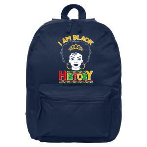 I Am Black History Royal Black Woman 16 in Basic Backpack