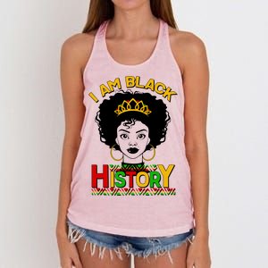 I Am Black History Royal Black Woman Women's Knotted Racerback Tank