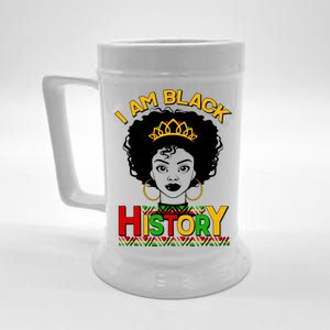 I Am Black History Royal Black Woman Beer Stein