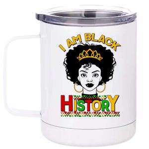 I Am Black History Royal Black Woman 12 oz Stainless Steel Tumbler Cup