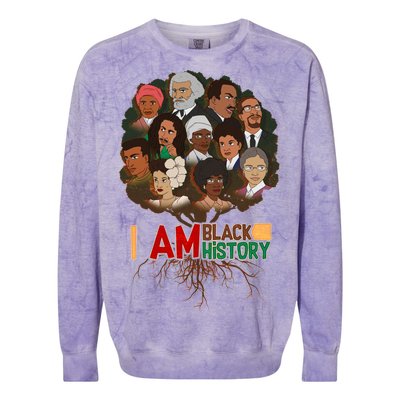 I Am Black History Tree Roots Colorblast Crewneck Sweatshirt