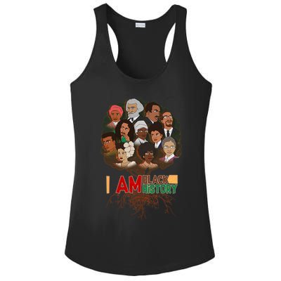 I Am Black History Tree Roots Ladies PosiCharge Competitor Racerback Tank