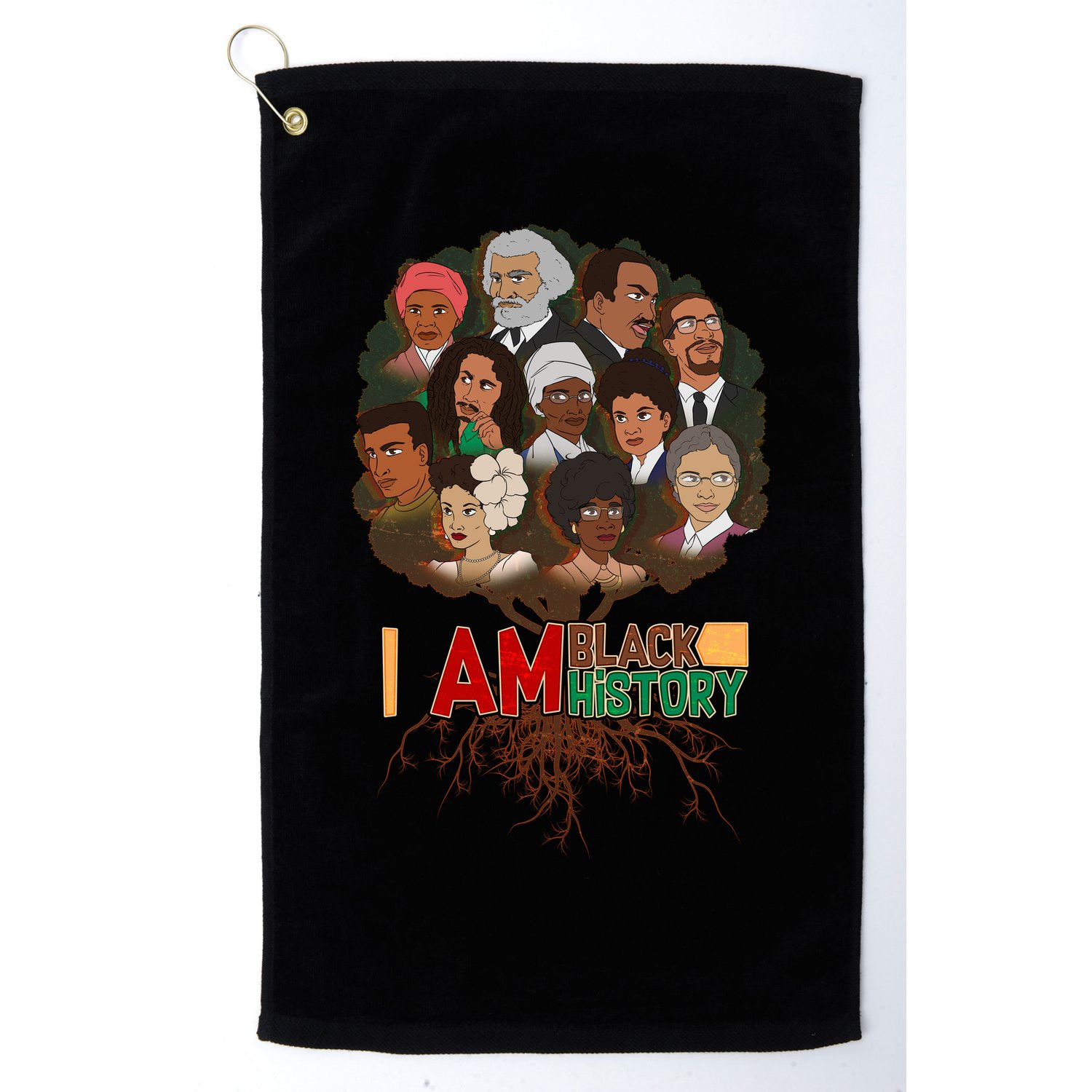 I Am Black History Tree Roots Golf Towel
