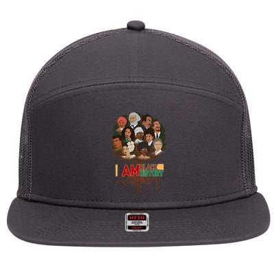 I Am Black History Tree Roots 7 Panel Mesh Trucker Snapback Hat