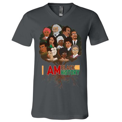 I Am Black History Tree Roots V-Neck T-Shirt