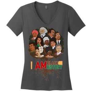 I Am Black History Tree Roots Women's V-Neck T-Shirt