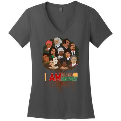 I Am Black History Tree Roots Women's V-Neck T-Shirt