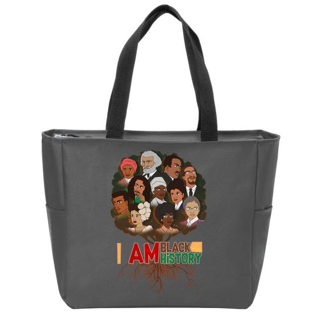 I Am Black History Tree Roots Zip Tote Bag