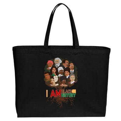 I Am Black History Tree Roots Cotton Canvas Jumbo Tote