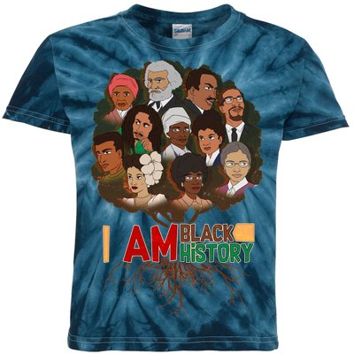 I Am Black History Tree Roots Kids Tie-Dye T-Shirt