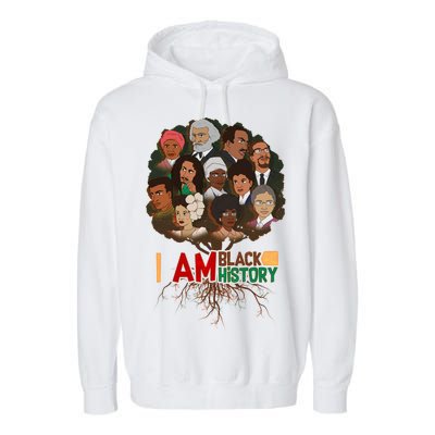 I Am Black History Tree Roots Garment-Dyed Fleece Hoodie