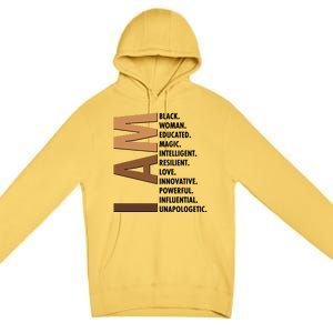 I Am Black Woman Educated Black History Month Premium Pullover Hoodie