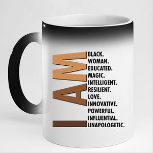 I Am Black Woman Educated Black History Month 11oz Black Color Changing Mug