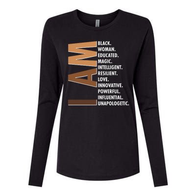 I Am Black Woman Educated Black History Month Womens Cotton Relaxed Long Sleeve T-Shirt