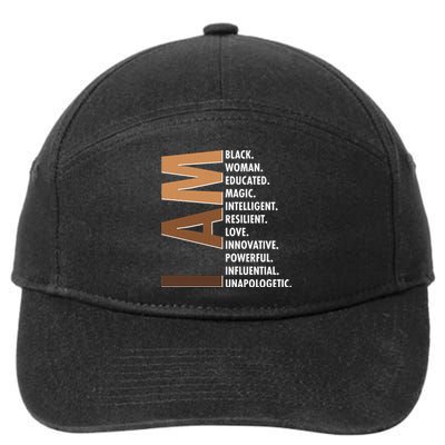 I Am Black Woman Educated Black History Month 7-Panel Snapback Hat