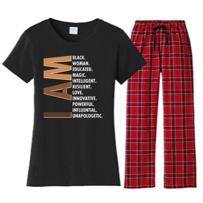 I Am Black Woman Educated Black History Month Women's Flannel Pajama Set