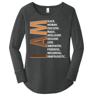 I Am Black Woman Educated Black History Month Women's Perfect Tri Tunic Long Sleeve Shirt