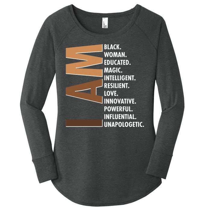 I Am Black Woman Educated Black History Month Women's Perfect Tri Tunic Long Sleeve Shirt