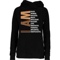 I Am Black Woman Educated Black History Month Womens Funnel Neck Pullover Hood