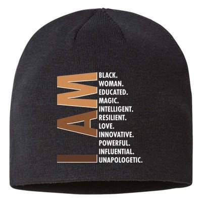 I Am Black Woman Educated Black History Month Sustainable Beanie