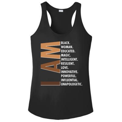 I Am Black Woman Educated Black History Month Ladies PosiCharge Competitor Racerback Tank