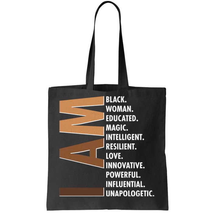 I Am Black Woman Educated Black History Month Tote Bag