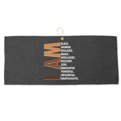 I Am Black Woman Educated Black History Month Large Microfiber Waffle Golf Towel