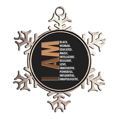 I Am Black Woman Educated Black History Month Metallic Star Ornament