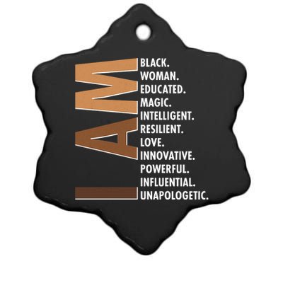 I Am Black Woman Educated Black History Month Ceramic Star Ornament