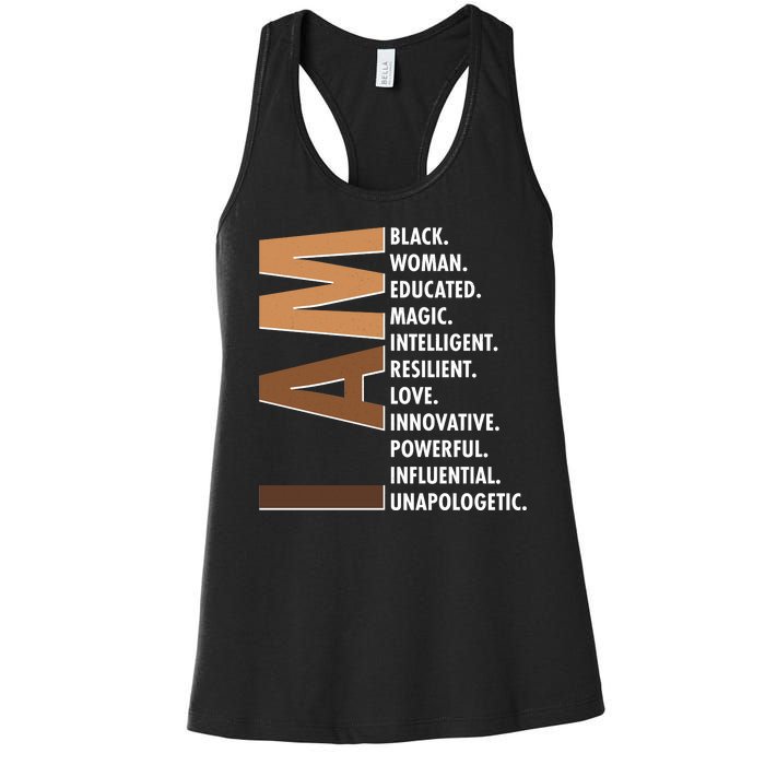 I Am Black Woman Educated Black History Month Women's Racerback Tank