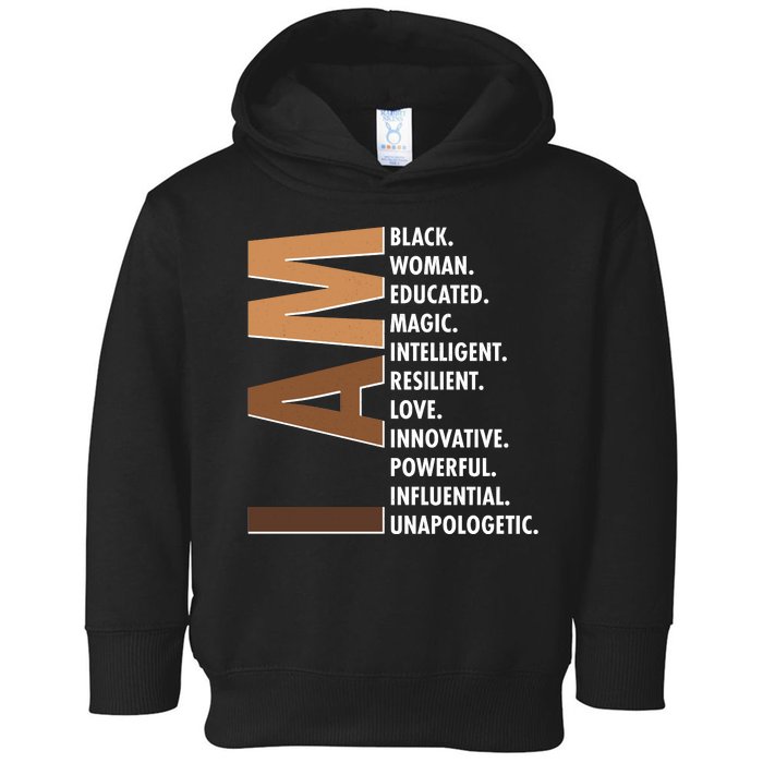 I Am Black Woman Educated Black History Month Toddler Hoodie