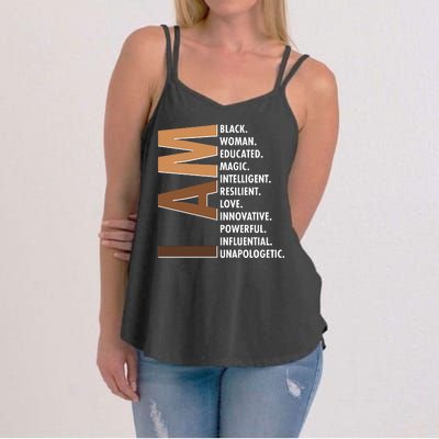 I Am Black Woman Educated Black History Month Women's Strappy Tank