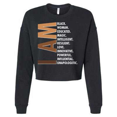 I Am Black Woman Educated Black History Month Cropped Pullover Crew