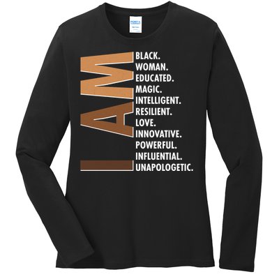 I Am Black Woman Educated Black History Month Ladies Long Sleeve Shirt